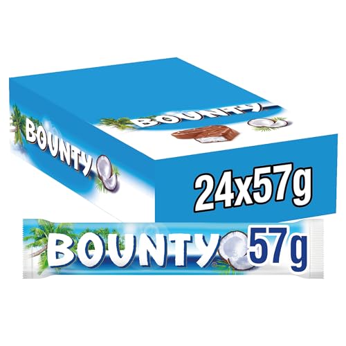 Bounty Barrette di Cioccolato Ripiene al Cocco e Coperta da Cioccolato al Latte - Pacco da 24 pezzi x 57 g, Idee Regalo Natale, Nuova versione