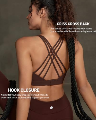 Image of RUNNING GIRL Sports Bras for Women,Crisscross Back High Impact Sports Bra with Hook Closure Workout Supportive Bra