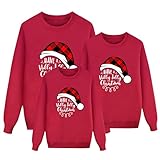 Matching Family Christmas Shirts Merry Christmas Sweatshirt for Family Long Sleeve Reindeer Print Blouse Shirts Graphic Crew Neck Sweatshirt Fall Pullover Tops