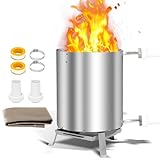 ISOISL 2 calentadores de leña para piscinas, calefacción de piscina con fuego, acero inoxidable, calentador de piscina para piscinas, estufas de piscina con conexiones de 36-38 mm, estera ignífuga y