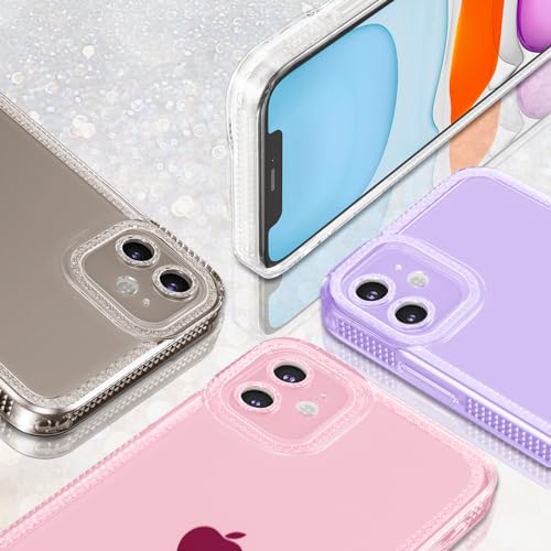 Coque silicone paillettes iPhone 12 transparente grise protection TPU - 4