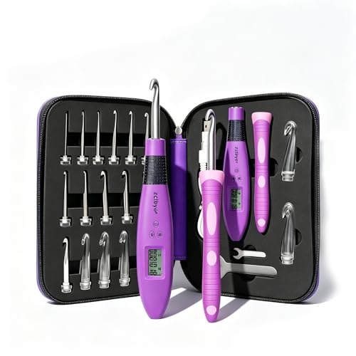 Light Up Crochet Hook Set with Stitch Counter,Crochet Kit with