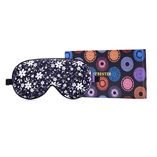 O’Bester Natural Silk Sleep Mask, Comfortable and Super Soft Eye Mask with Adjustable Strap, Ultimate Sleeping Aid, Blindfold, Blocks Light (Small White Flowers) - Image 4