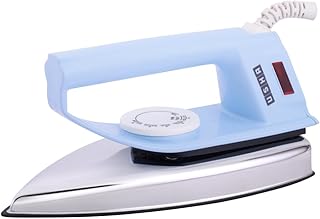USHA EI 4175-M 750W ULTRA LIGHT WEIGHT ELECTRIC IRON WITH NON STICK PTFE COATED (BLACK WEILBURGER) SOLE PLATE, LIGHT BLUE