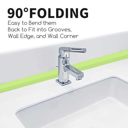 Image of 3 Rolls 10.5 Feet Caulk Tape Toilet Caulking Strip Self Adhesive Bathroom Sealing Peel and Stick Caulk Strip for Bathtub, 1.5 Inches