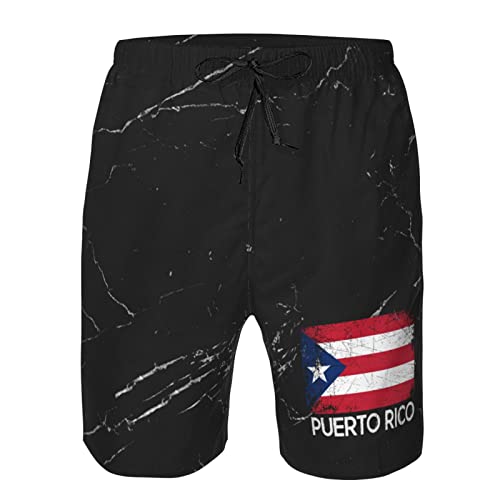 Puerto Rican Flag Vintage Puerto Rico Gift Mens Swim Trunks Quick Dry Swim Shorts Beach Shorts with Pockets Swimsuit4