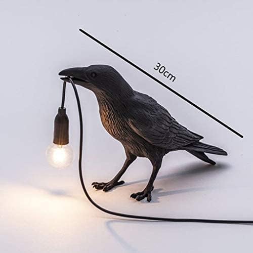 Miniatura 7 de Luluckly Raven Light Birds Lámparas de mesa Dormitorio Resina Cuervo Lámpara de Escritorio Lámpara de Mesilla Luz de Pared Aplique Negro A