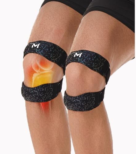 Image of 2 Pack Patella Knee Brace with Gel Pads,Adjustable Patellar Tendon Support Strap for Women and Men,Knee Pain Relief for Tennis,Running,Workout (Colorful patella knee brace, One Size)