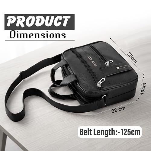 Image of Storite Stylish Small PU Leather Sling Cross Body Travel Office One Side Shoulder Bag for Men Women