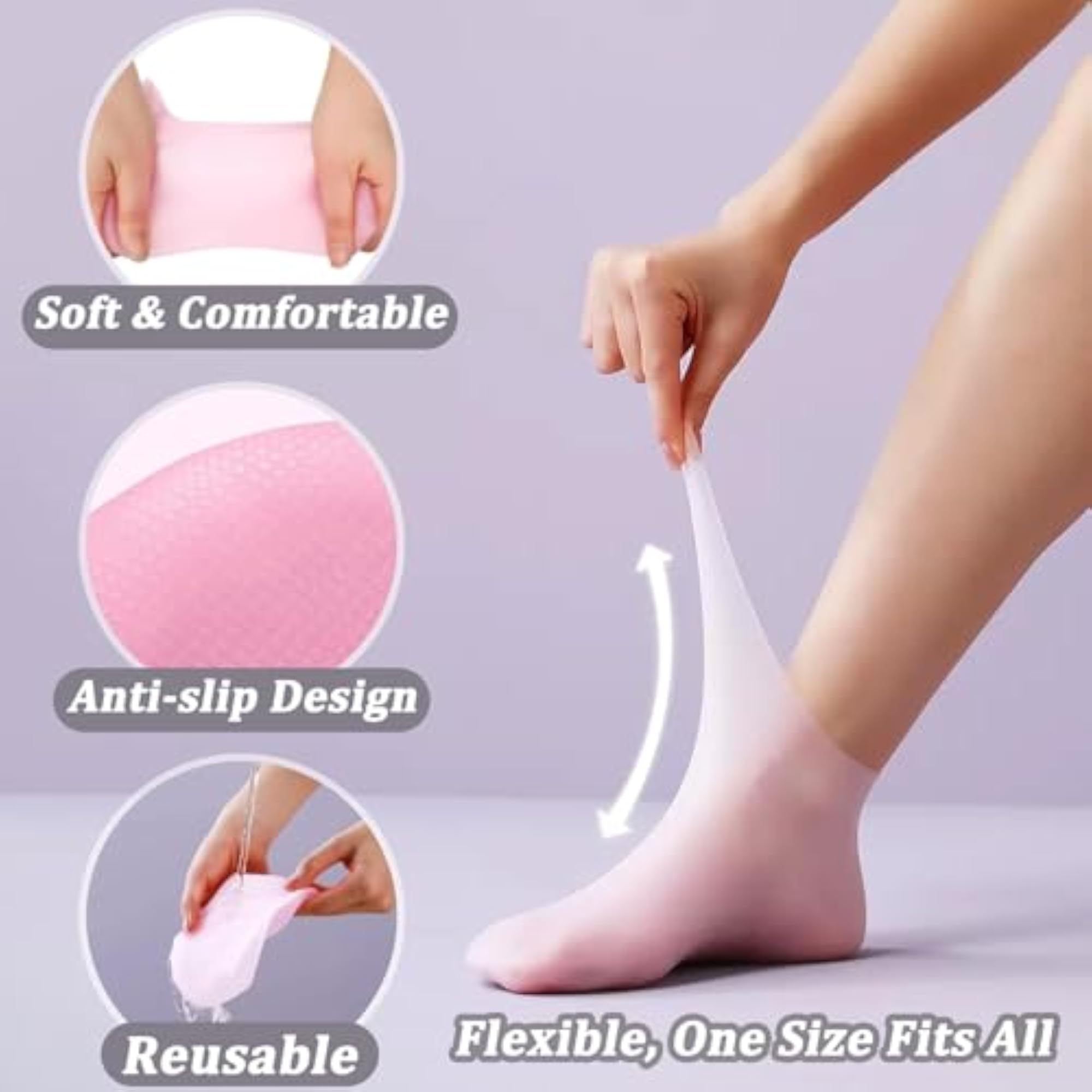Silicone Full Foot Socks for Cracked Skin Relief