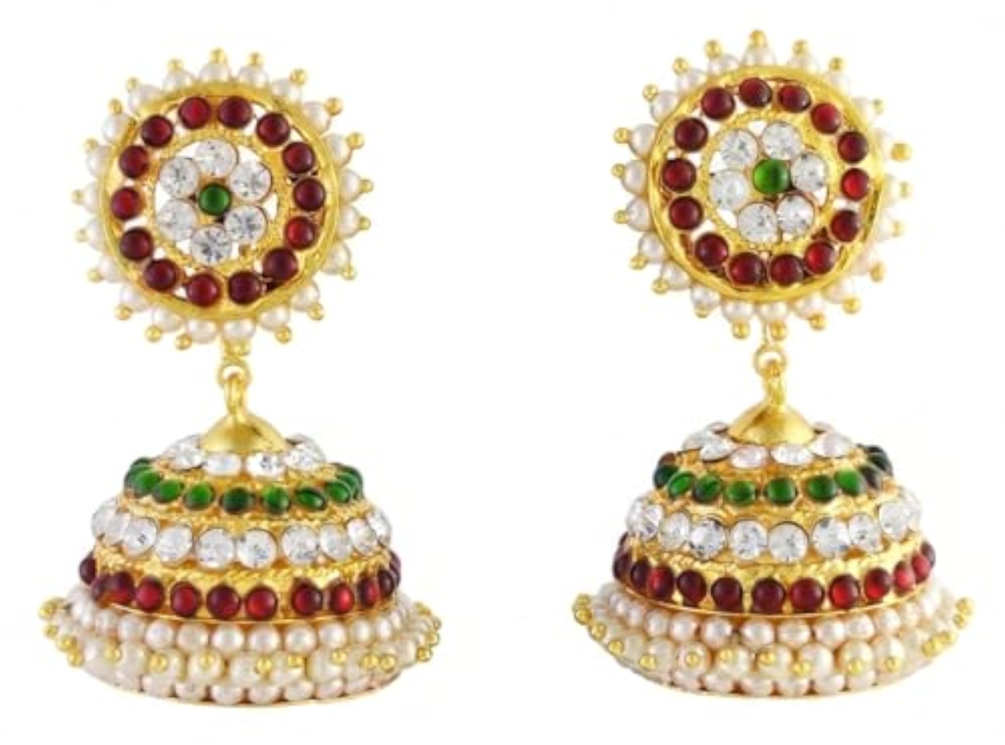 Women's Classical Bharatanatyam Jhumkis Earrings