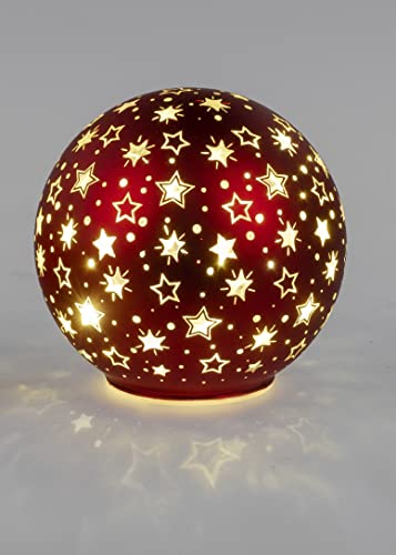 formano Deko Kugel Licht rot LED-Licht mit Timer Weihnachtskugel...