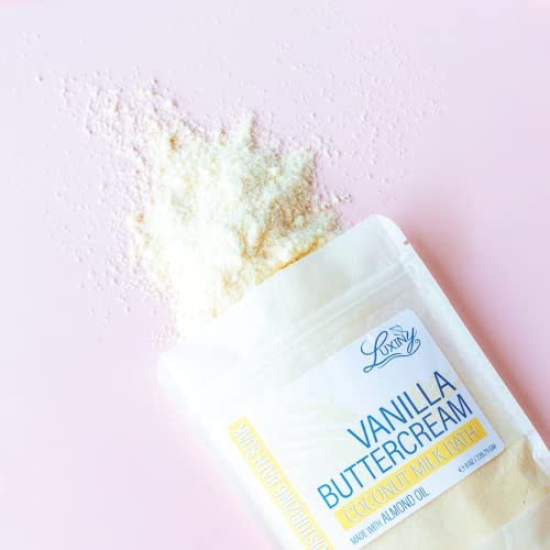 Luxiny Vegan Milk Bath Soak Made With Moisturizing Coconut Milk Powder & Sweet Almond Oil For A Bath Bomb Dust Soothing Fizz & Relaxing Soak, 8 Oz. (Vanilla Buttercream) #TOP6