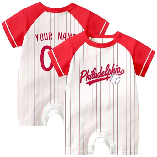 Image of KREDE Baby Clothes Unisex Bodysuit White Custom Name Number for Baby Boys