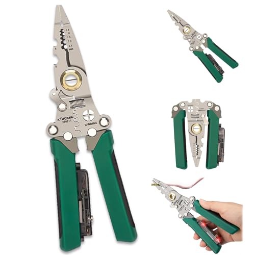 Grüne Elektriker Zange Mit Spannungsprüfer, Elektriker Werkzeug, Abisolierzange, Multifunktionszange, Elektro Zange, Abisolierer Zange, Metall, Für Schneiden & Ziehen