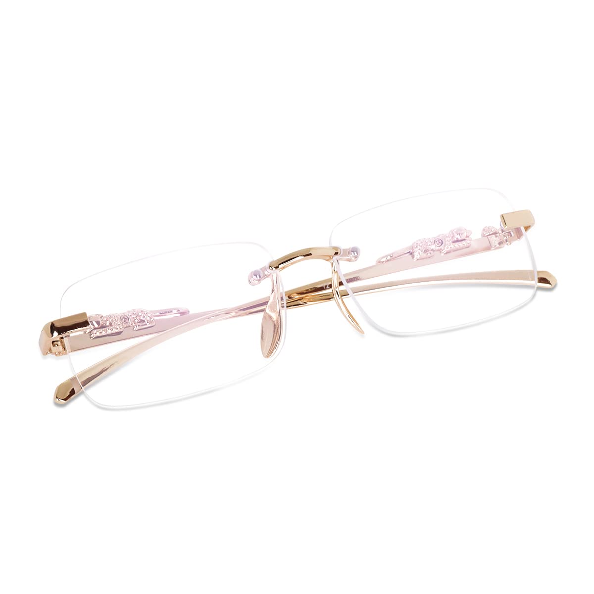 legend eyewear Vintage Rimless Rectangle Sunglasses For Women Men,Trendy Gold Metal Frameless Square Sun Glasses Transparent Eyewear,Non-Polarized-picture-47