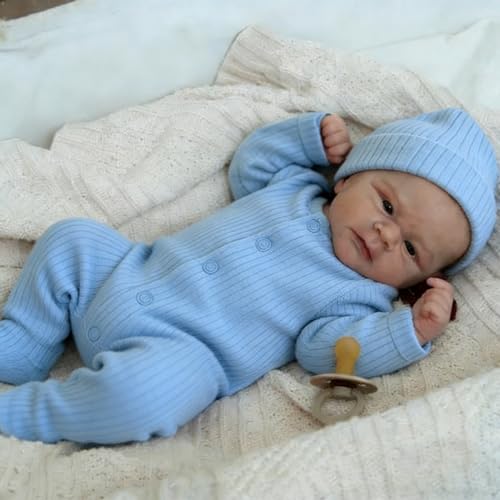 Anano Bambola Neonato Reborn Maschio Occhi Aperti 46CM Bambole Reborn