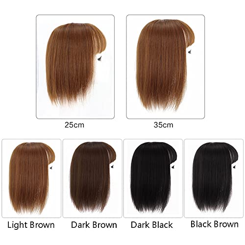 3D Wispy Fringe Forehead Hairpiece Clip in Straight Middle Parting Topper for Women With Thinning Hair 35cm Dark Black - Image 4