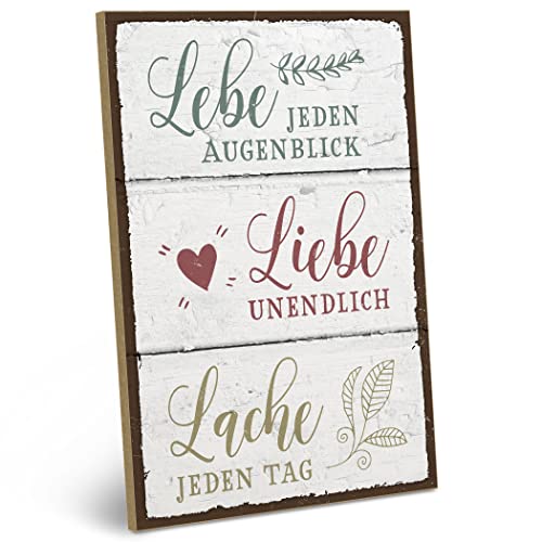ARTFAVES Holzschild 19x19cm - Motivationsspruch Wanddekoration