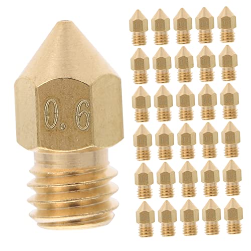 30pcs Brass 0.6mm 3d Printer Nozzles for Mk8 Extruder