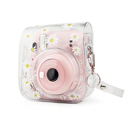 Yitengteng Camera Case For Fujifilm Instax Mini 11/9/8 Camera,Adjustable Pvc Camera Protective Cover Daisy Transparent Sling Shell Bag With Shoulder Strap #TOP3