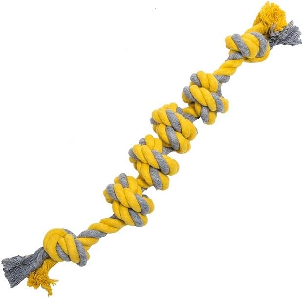 Woof & Waggle Dog Rope Toy Tough for Strong Dogs, Sturdy 55cm long with 6-Knots Rope Tug, Durable Dog Chew Toy - Not Indestructible - Washable, for Medium/Large Breeds