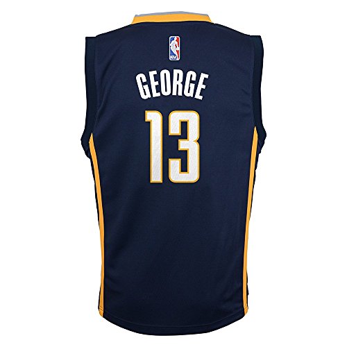 OuterStuff Paul George NBA Indiana Pacers Road Navy Blue Player Replica Jersey Youth (S/8)