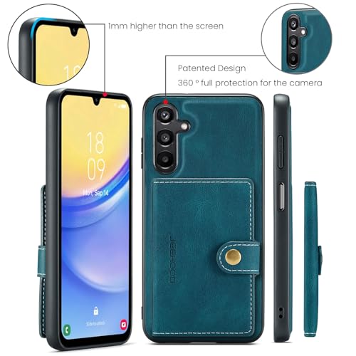 Étui portefeuille Samsung A15 housse protection antichoc bleue - 6