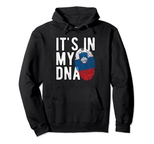 Funny It's in my DNA - Huella dactilar con bandera de Eslovenia Sudadera con Capucha
