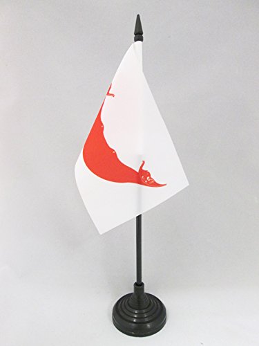 AZ FLAG - Easter Island Table Flag 4'' x 6'' - Rapa Nui Office Flag 100% Polyester 15 x 10 cm - Mini Desk Flag with 10'' Pole and Black Plastic Base
