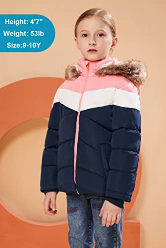 Image of SOLOCOTE Girls' Winter Coats Hooded Sherpa Lined Lightweight Jacket