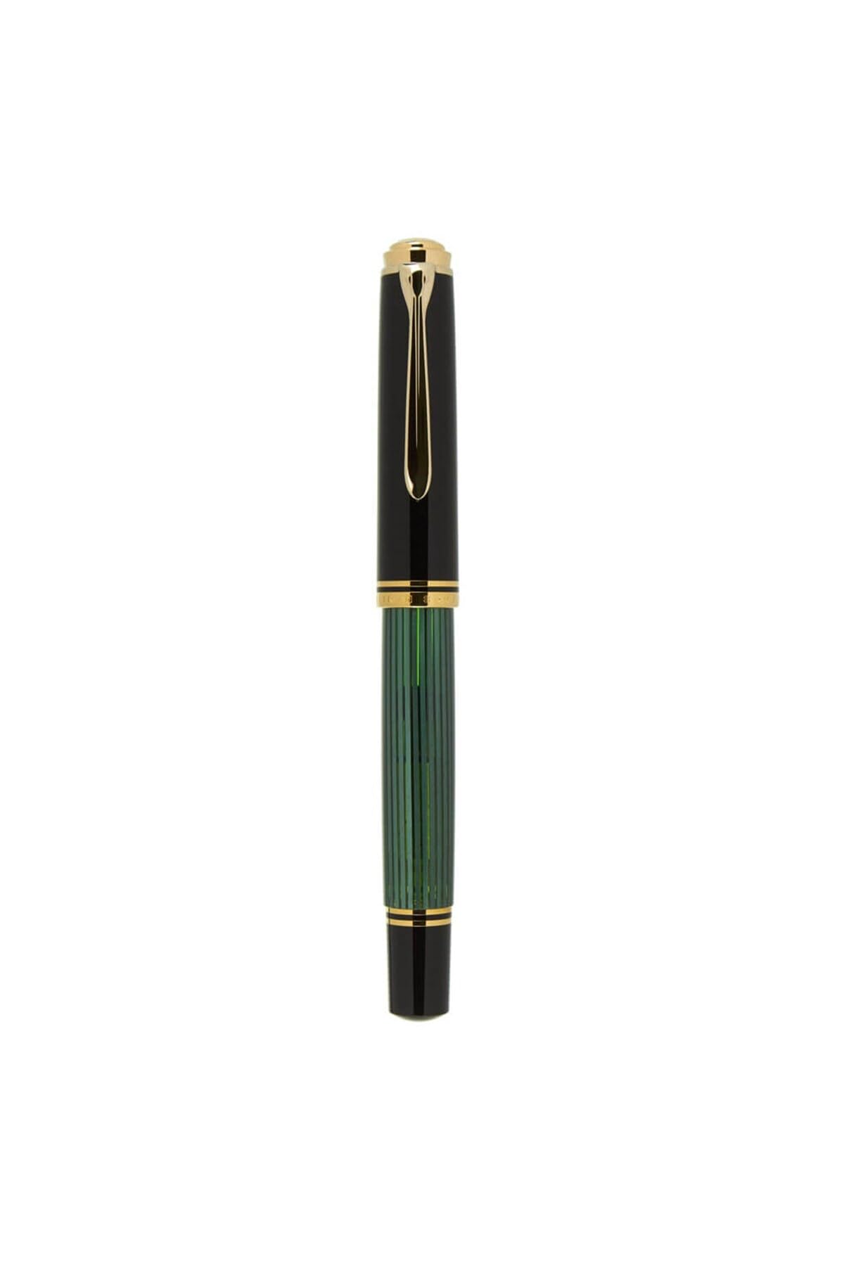 Pelikan 986430 Kolbenfüllhalter Souverän M 800 mit Bicolor-Goldfeder 18-K/750 Federbreite M, 1 Stück, schwarz/grün