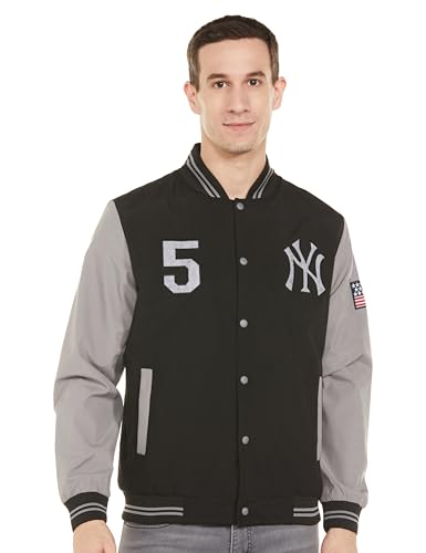 Image of Qube By Fort Collins Men's Polyester Standard Length Regular Fit Lightweight Varsity Jacket - Stylish, Comfortable, and Winter-Ready