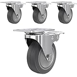 【Ausgewähltes Material】Die Rollen bestehen aus Gummi, das alle Böden schützen kann und keine Spuren auf dem Boden hinterlässt. Die Halterungen und Kugellager bestehen aus hochwertigem Stahl mit hoher Tragfähigkeit und Haltbarkeit.