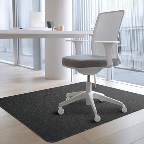 COSYLAND Bodenschutzmatte Bürostuhl 90×120cm – Schreibtischstuhl Unterlage – Bürostuhl Unterlage – Stuhlunterlage – Bodenschutzmatte Teppich – Fußbodenschutz Matte – Bürostuhlunterlage (Dunkelgrau)