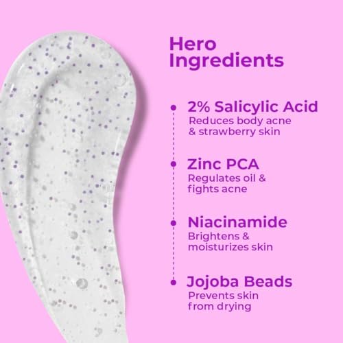 Image of Hula Hoop Exfoliating Body Wash (2 Pcs) | 2% Salicylic Acid + Zinc PCA | Reduces Body Acne, Strawberry Legs & Tan | Exfoliates & Moisturizes to Reveal Smooth & Bump-free Skin | 500ml | For Men & Women