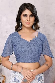 Yashika Women's Trendy Printed Georgette Color Saree with Blouse Material(AZ-YS-P1-KHUSHALI Yellow) (AZ-YS-P1-USHA-P