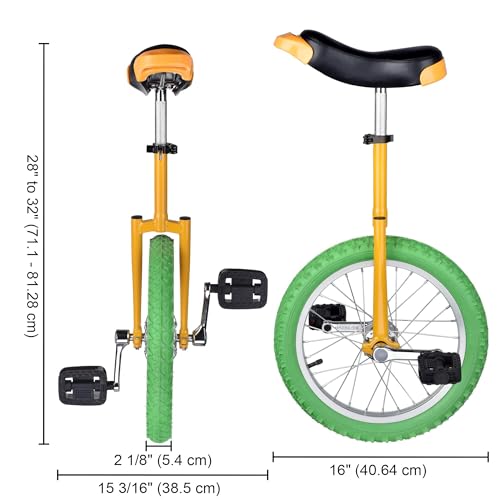 Image of AW 16 /18 /20 /24 Inch Wheel Outdoor Unicycle Adjustable Seat Exercise Bicycle | Fit Adults Kids Outdoor Sports Fitness Exercise, Various colors For Choice