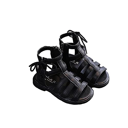 Kids Sandals Girls Shoes Girls Non-Slip Solid Sandals Baby Toddler Sandals Kids Rubber Girl's shoes (Black, 10 Little Kids)