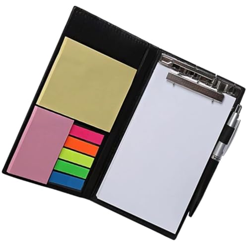 Image of Levin Memo Pad with Sticky Notes & Clip Holder with Pen for Gifting| Note Pad for School, Home, and Office Supplies (11.2X19.2CM)