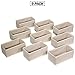 DIOMMELL 9 Pack Foldable Cloth Storage Box Closet Dresser Drawer Organizer Fabric Baskets Bins Containers Divider for Clothes Underwear Bras Socks Lingerie Clothing,Beige 090