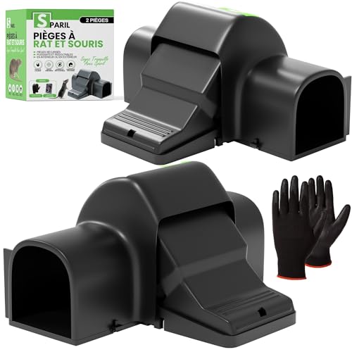 Piege A Rat Sécurisé (Lot de 2) | Attrape Souris, Grand, Puissant Et Réutilisable. Tapette Anti Rongeur Professionnelle. Tue Les Nuisibles immédiatement à l Exterieur et l Interieur de Votre Maison.