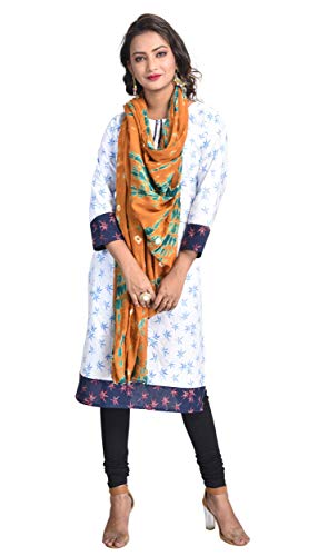 Image of Women's Pure Cotton Multi-Colored Traditional Authentic Tie Dye with Bandhej Bandhani Dupatta Chunni