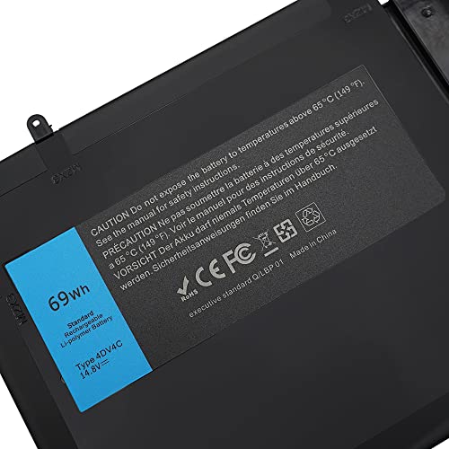 7XINbox 14.8V 69Wh Batteria di ricambio 4DV4C per