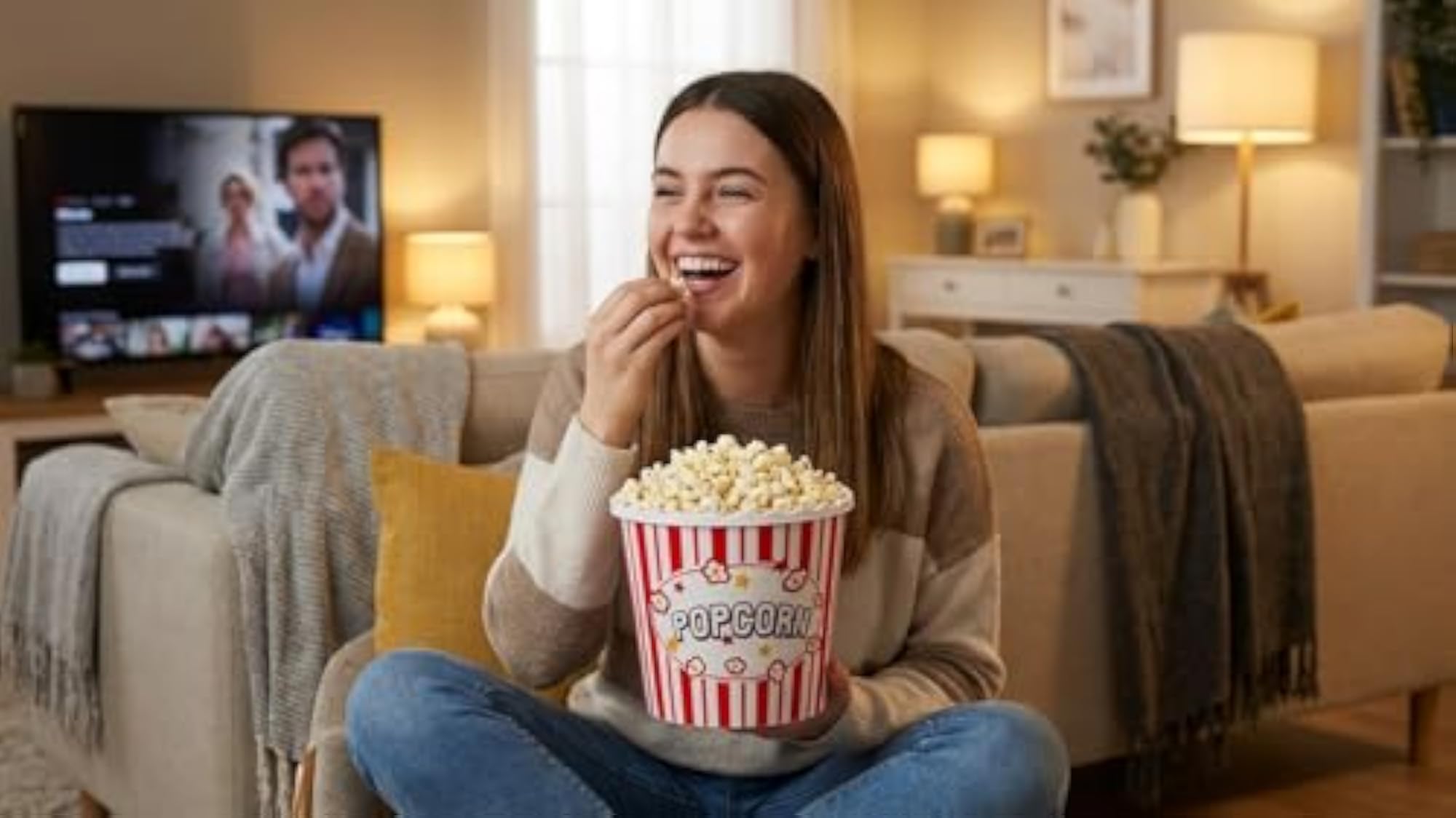 Modern Reusable Plastic Popcorn Box Set for Movie Night