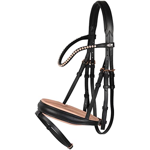 Testiera anatomica Bitless con cuscinetti sostituibili e frontalino Testiera anatomica Bitless con cuscinetti sostituibili e frontalino