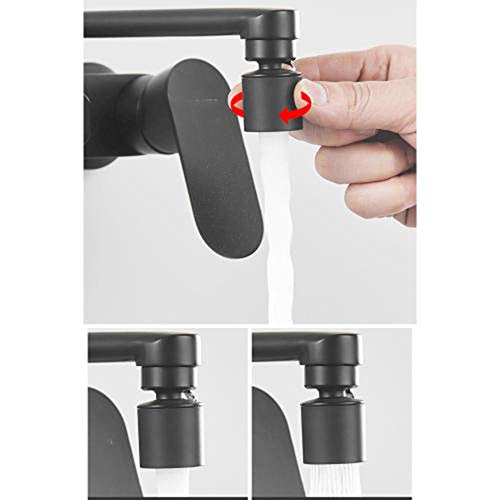 Robinet mural cuisine orientable pour évier familial laiton