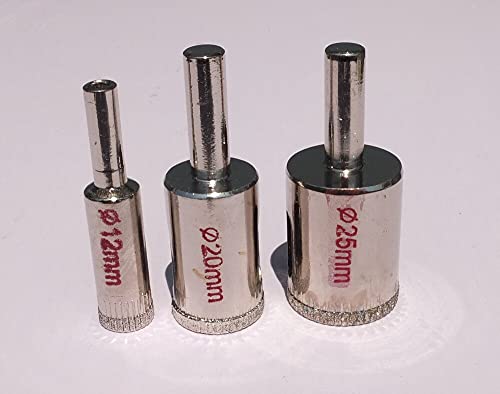 Brocas para azulejo de vidrio 12mm, 20mm, 25mm, 3 piezas miniatura 1