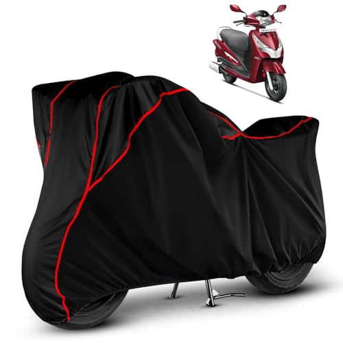 Image of Heavy Duty Waterproof Scooty Cover for Hero Destini 125 | All Weather Protection from Rain, Dust, Sun & Scratches | Universal Fit for All Bike & Scooty | Black Red Piping | Destini 125 Scooty Cover