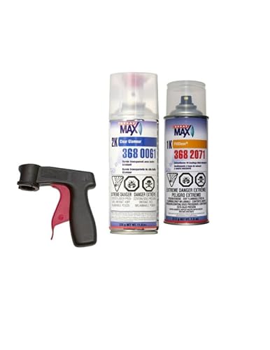 Spraymax 3682071 Ultra Premium Factory Matched Basecoat Clearcoat 2K Catalyzed Aerosol Color KIT With Precision Spray Trigger For 1934 Chrysler Sultan Sand (408-410, 418-421)